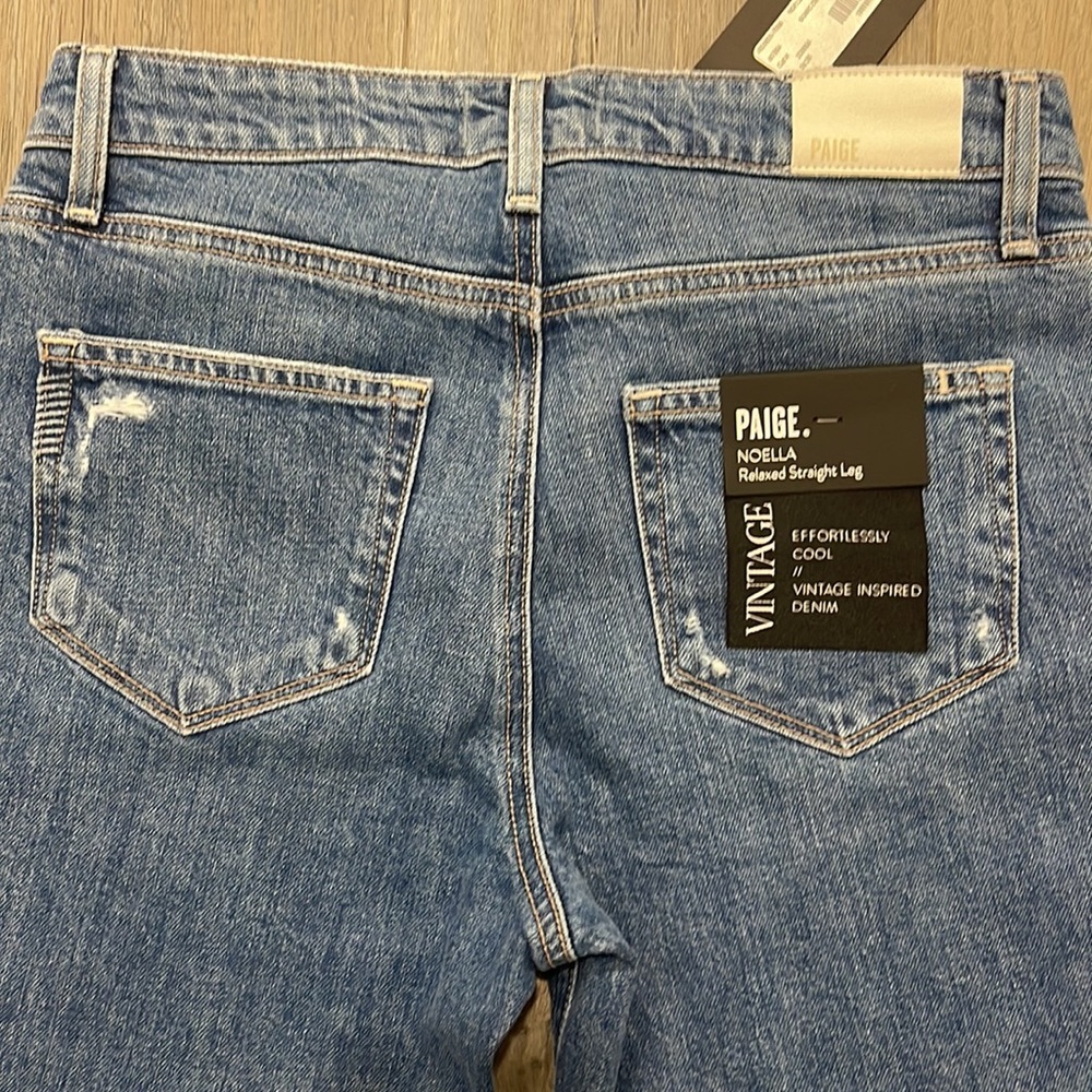 PAIGE High Waisted Vintage Inspired Noella Relaxed Straight Leg Jeans - 26W - Picture 12 of 16